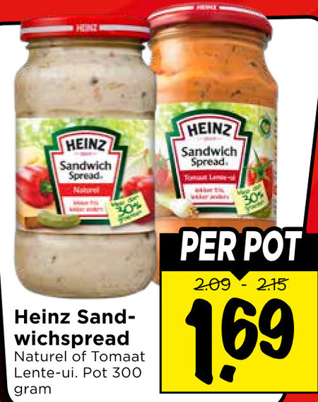 Heinz   sandwich spread folder aanbieding bij  Vomar - details