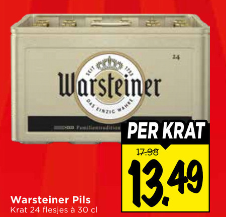 Warsteiner   krat bier folder aanbieding bij  Vomar - details