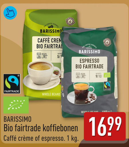 barissimo koffiebonen 1 1000 coffee experts caffee bio 5 espresso fairtrade intensity 9 10 whole beans folder aanbieding bij Aldi Barissimo koffiebonen folder aanbieding bij Aldi - details
