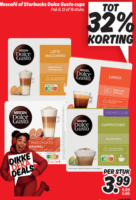 Nescafe   dolce gusto capsules folder aanbieding bij  Dekamarkt - details