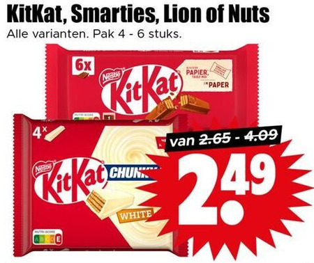 Nuts   chocoladereep folder aanbieding bij  Dirk - details