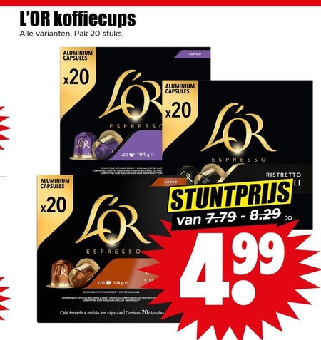 Douwe Egberts L Or   koffiecups folder aanbieding bij  Dirk - details
