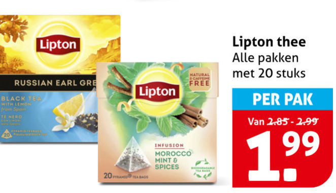 Lipton   thee folder aanbieding bij  Hoogvliet - details