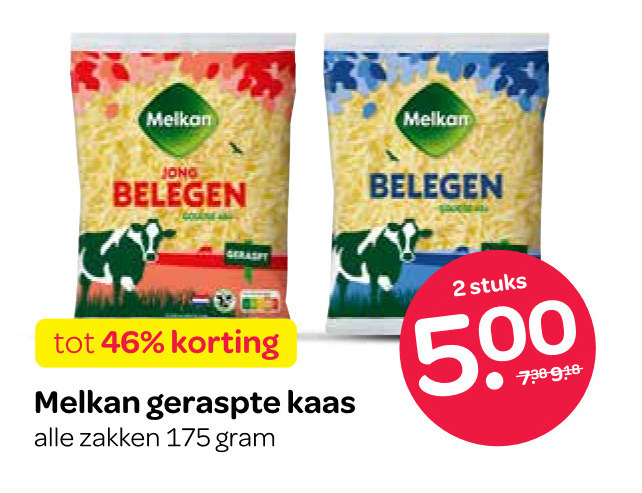 Melkan   geraspte kaas folder aanbieding bij  Spar - details