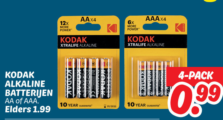 Kodak   batterij folder aanbieding bij  Dekamarkt - details
