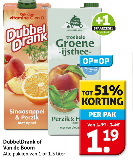 Van de Boom   fruitdrank folder aanbieding bij  Hoogvliet - details
