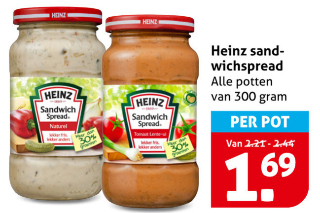 Heinz   sandwich spread folder aanbieding bij  Hoogvliet - details