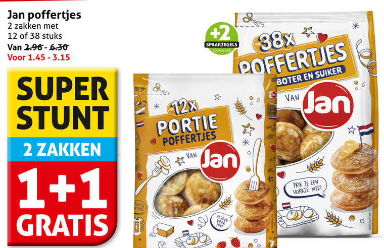Jan   poffertjes folder aanbieding bij  Hoogvliet - details