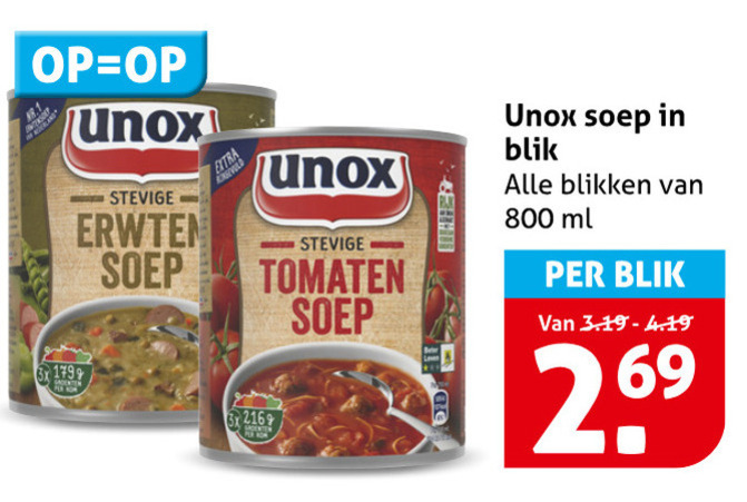 Unox   soep folder aanbieding bij  Hoogvliet - details