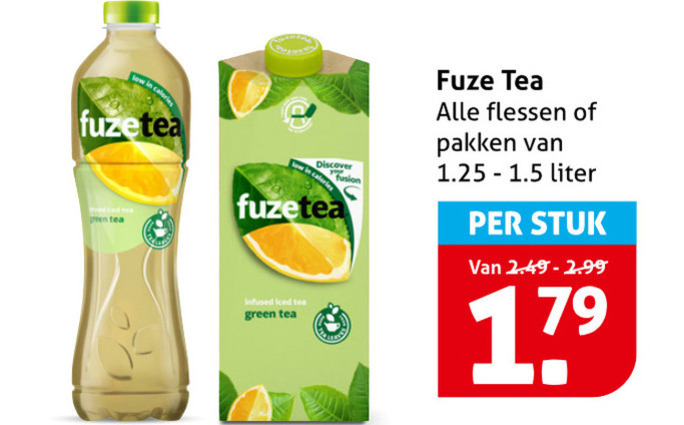 Fuze Tea   ice tea folder aanbieding bij  Hoogvliet - details