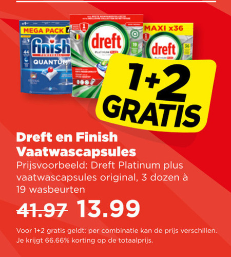 Finish   vaatwasmiddel folder aanbieding bij  Plus - details