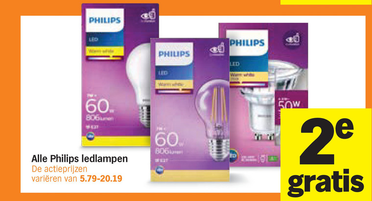 Philips   led lamp folder aanbieding bij  Albert&nbsp;Heijn - details