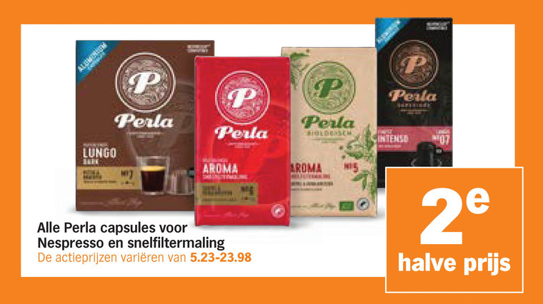 Perla   koffiecups, koffie folder aanbieding bij  Albert&nbsp;Heijn - details