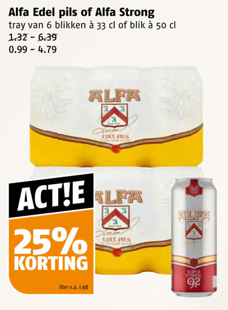 Alfa   blikje bier folder aanbieding bij  Poiesz - details