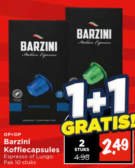 Barzini   koffiecups folder aanbieding bij  Vomar - details