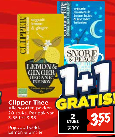 Clipper   thee folder aanbieding bij  Vomar - details
