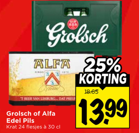 Grolsch   krat bier folder aanbieding bij  Vomar - details