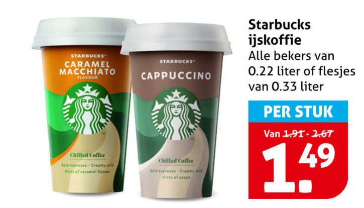 Starbucks   ijskoffie folder aanbieding bij  Hoogvliet - details