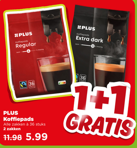 Plus Huismerk   koffiepad folder aanbieding bij  Plus - details