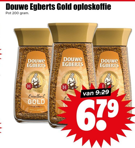Douwe Egberts   oploskoffie folder aanbieding bij  Dirk - details