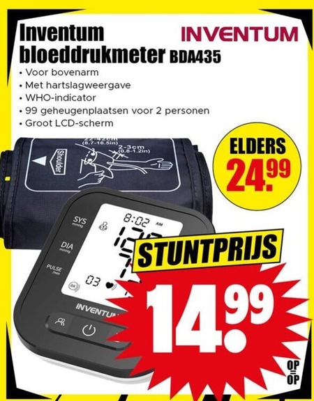 Inventum   bloeddrukmeter folder aanbieding bij  Dirk - details