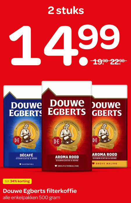 Douwe Egberts   koffie folder aanbieding bij  Spar - details
