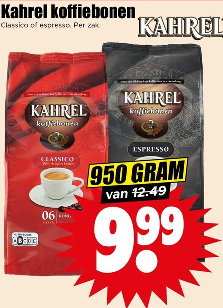 Kahrel   koffiebonen folder aanbieding bij  Dirk - details