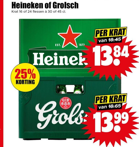 Grolsch   krat bier folder aanbieding bij  Dirk - details
