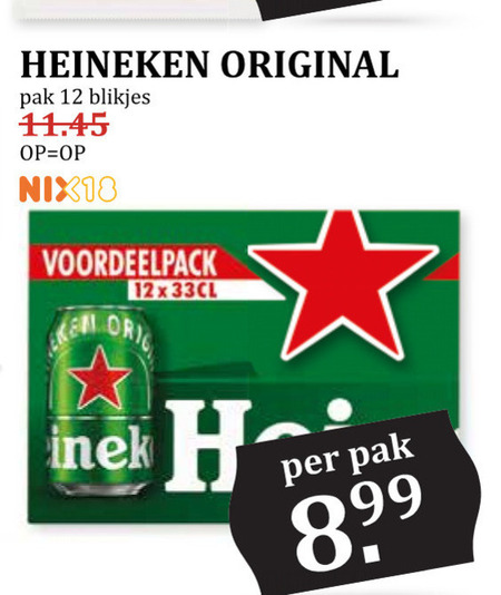 Heineken   blikje bier folder aanbieding bij  MCD&nbsp;Supermarkt&nbsp;Basis - details