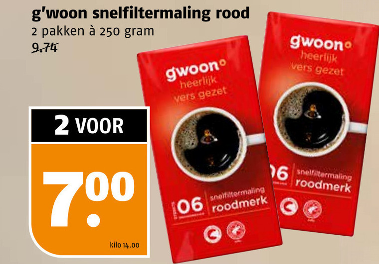 Gwoon   koffie folder aanbieding bij  Poiesz - details