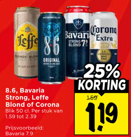 Corona   speciaalbier, blikje bier folder aanbieding bij  Vomar - details