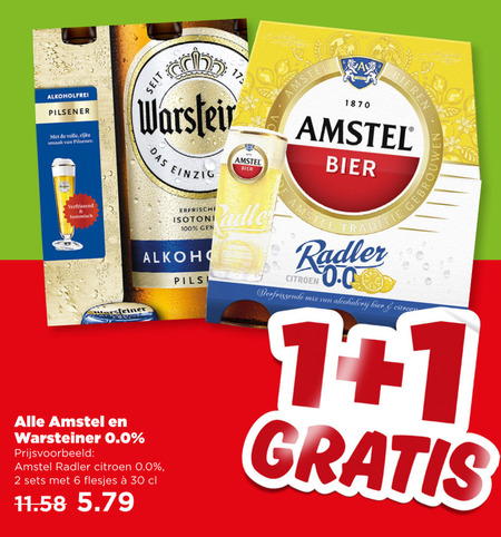 Amstel   radler bier, alcoholvrij bier folder aanbieding bij  Plus - details