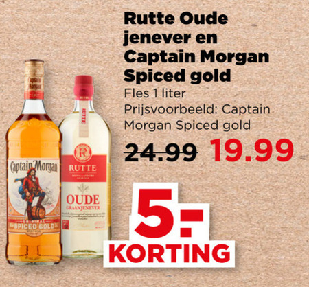 Captain Morgan   rum, jenever folder aanbieding bij  Plus - details