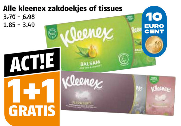 Kleenex   zakdoek, tissue folder aanbieding bij  Poiesz - details