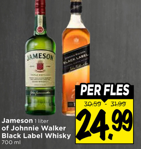 Johnnie Walker   whisky folder aanbieding bij  Vomar - details