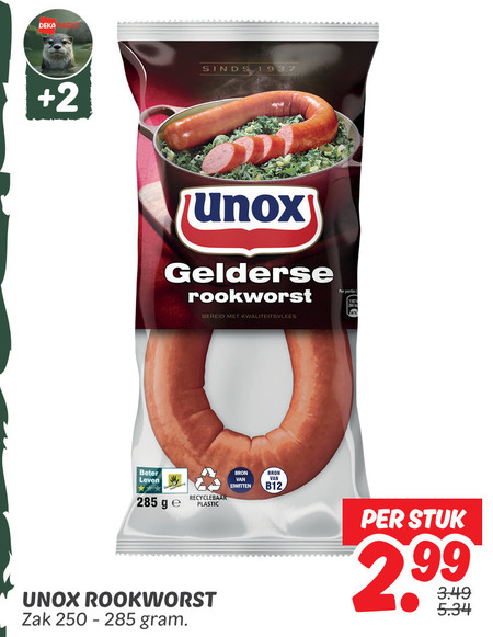 Unox   rookworst folder aanbieding bij  Dekamarkt - details