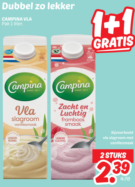 Campina   vla folder aanbieding bij  Dekamarkt - details