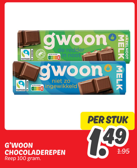 Gwoon   chocolade folder aanbieding bij  Dekamarkt - details