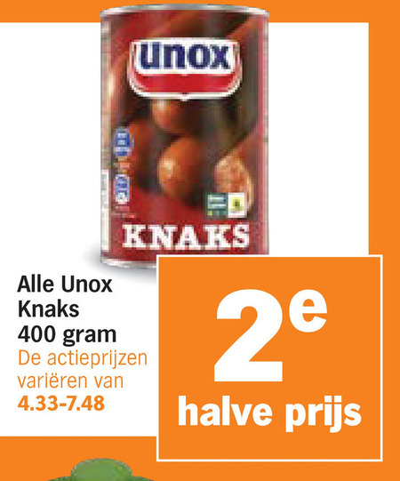 Unox   knakworst folder aanbieding bij  Albert&nbsp;Heijn - details