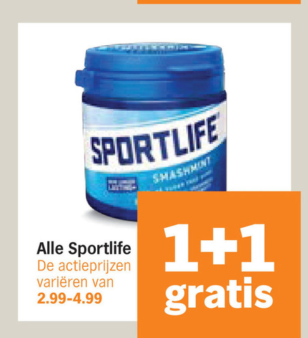 Sportlife   kauwgom folder aanbieding bij  Albert&nbsp;Heijn - details
