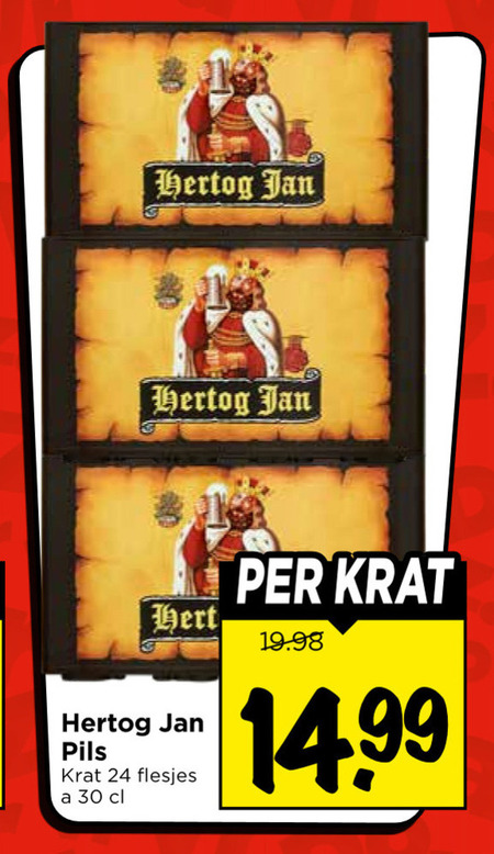 Hertog Jan   krat bier folder aanbieding bij  Vomar - details