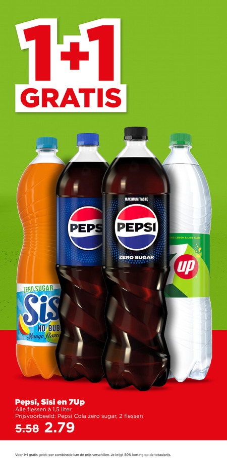7-Up   frisdrank, cola folder aanbieding bij  Plus - details
