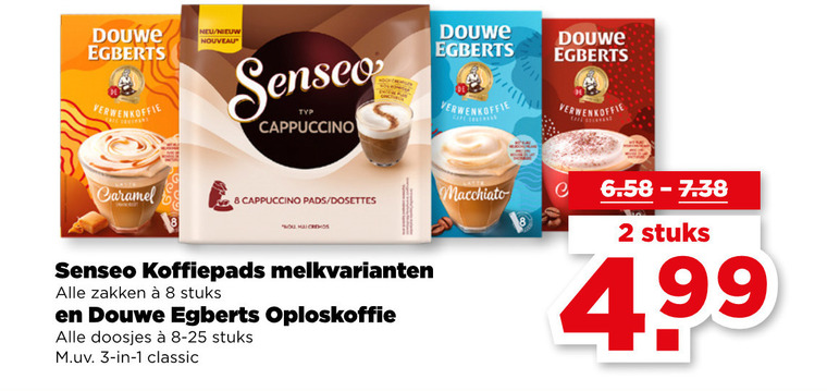 Douwe Egberts   oploskoffie, koffiepad folder aanbieding bij  Plus - details
