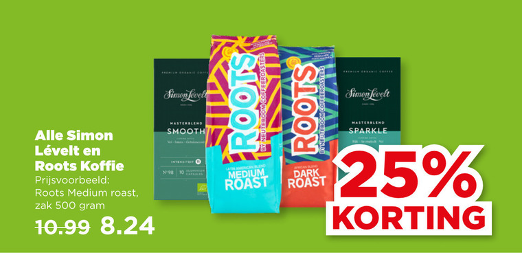 Simon Levelt   koffiebonen folder aanbieding bij  Plus - details