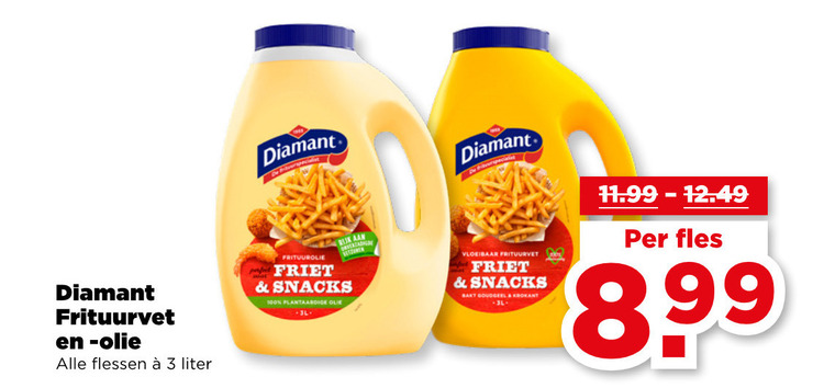 Diamant   frituurvet, frituurolie folder aanbieding bij  Plus - details