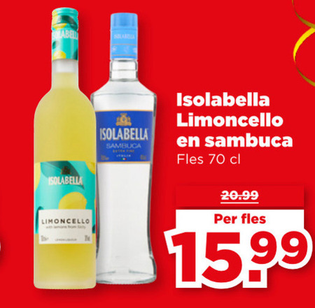Isolabella   limoncello, sambuca folder aanbieding bij  Plus - details