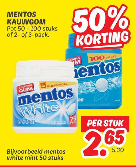Mentos   kauwgom folder aanbieding bij  Dekamarkt - details