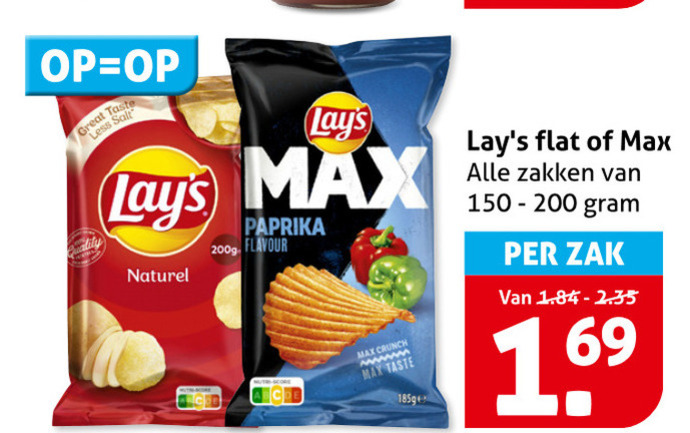 Lays   chips folder aanbieding bij  Hoogvliet - details