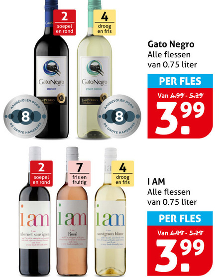 rose witte wijn rode 2 4 7 8 soepel rond gato negro merlot droog fris pinot grigio pedro san 00 hamersma gato flessen liter fles co fruitig cabernet sauvignon am rosee blanc folder aanbieding bij Hoogvliet