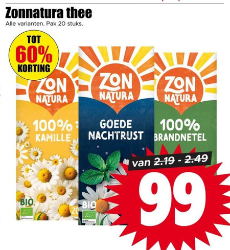 Zonnatura   thee folder aanbieding bij  Dirk - details
